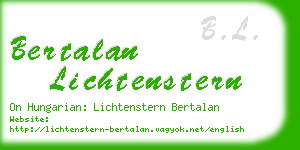 bertalan lichtenstern business card